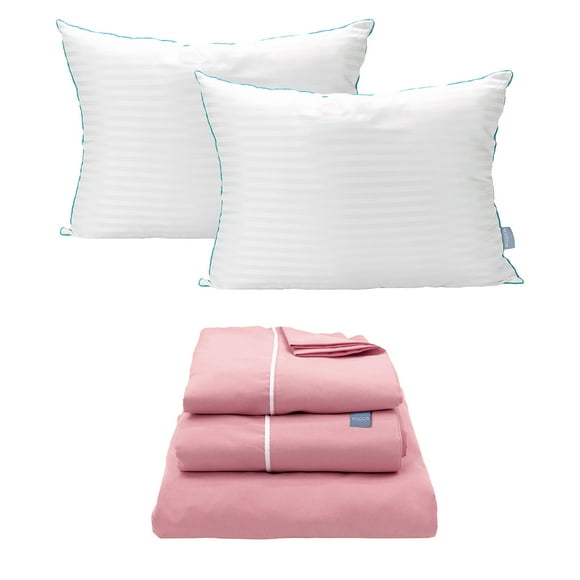 Sábanas King Size Royal Rosa + Almohada Royal Twin