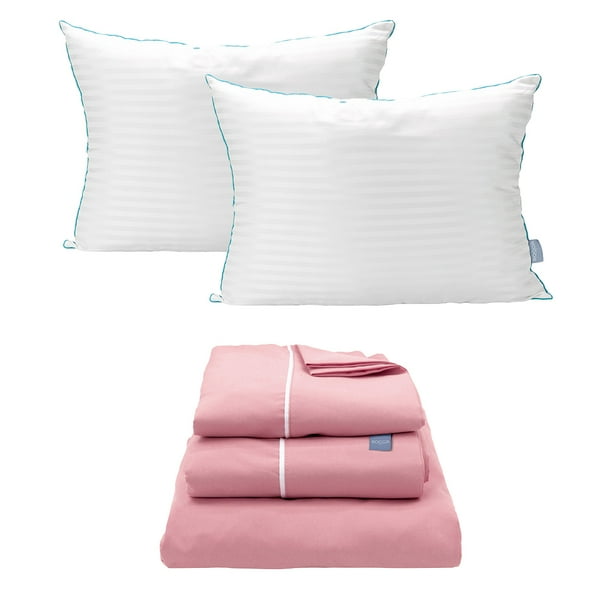 Sábanas Matrimonial ROGGA HOME Rosa + Almohada Royal Twin