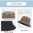 thumbnail image 3 of Reversibel Leopard Bucket Hat Bomull Fiskehatt Packable Cheetah Solhatt för Kvinnor och Män, 3 of 5