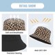 thumbnail image 3 of Reversibel Leopard Bucket Hat Bomull Fiskehatt Packable Cheetah Solhatt för Kvinnor och Män, 3 of 5