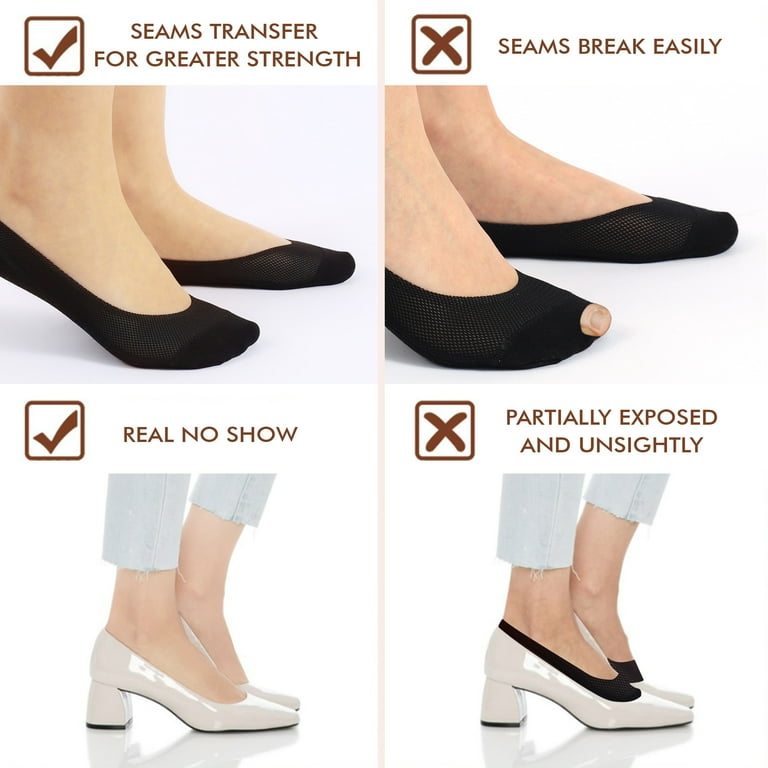 6 Pairs No Show Socks For Women (Women 5-12) Girl Non Slip