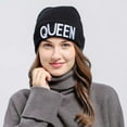 thumbnail image 2 of FACTORY PRICE!Winter Warm Beanies Knit King Queen Printed Hat Embroidery Cap For Men Women, 2 of 4