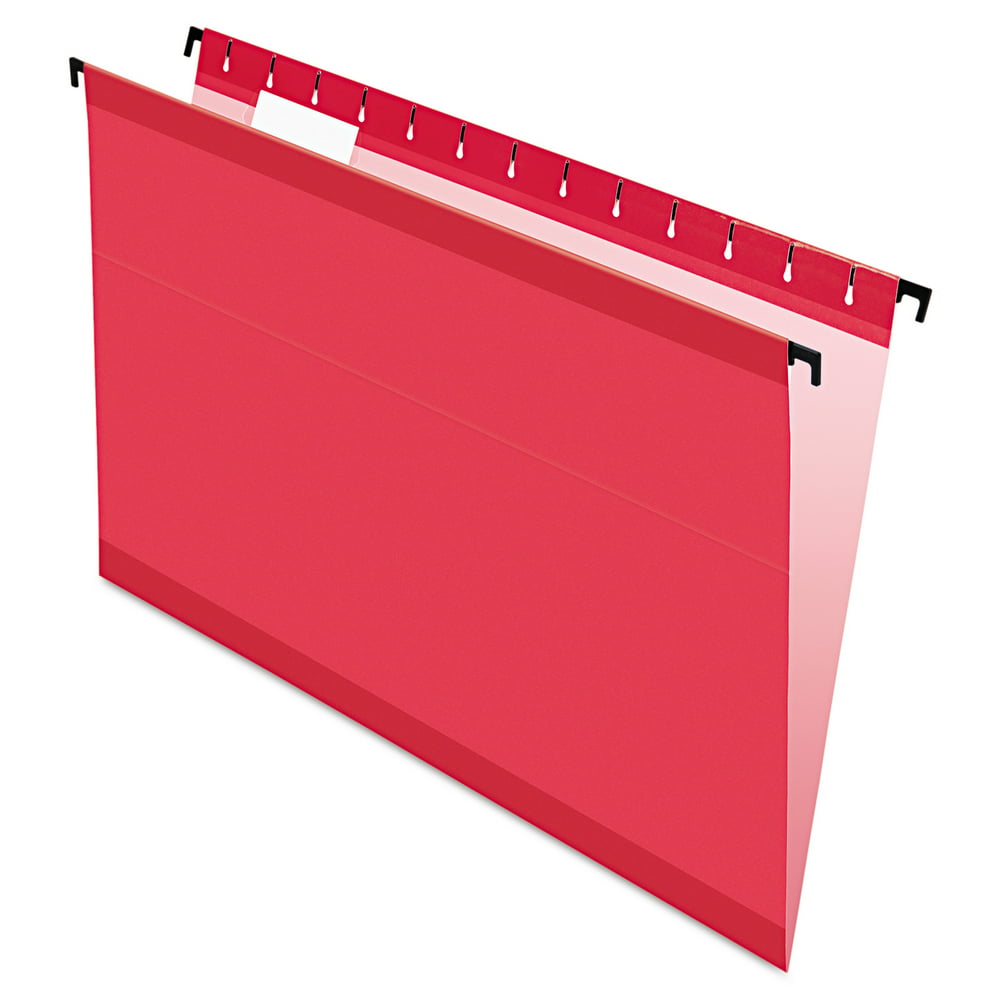 Pendaflex Poly Laminate Hanging Folders, Legal, 1/5 Tab, Red, 20/Box
