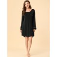 thumbnail image 3 of INSPIRE CHIC Pyjama pour Femme Col Rond Manches Longues Vêtement de Nuit Doux Robe de Détente pour Femme, 3 of 6