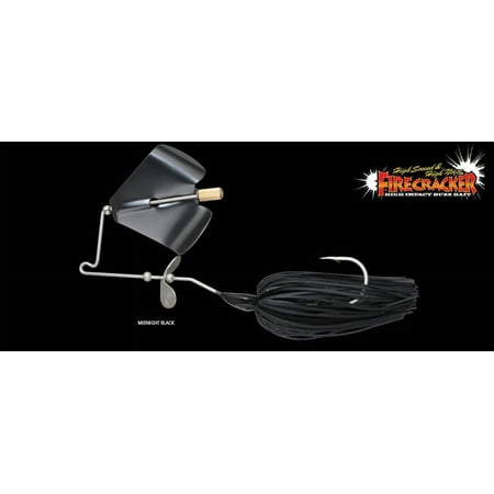 UPC: 0843459014361 | Jackall Fishing FIRECRACKER 3/8OZ MIDNHT BLK Buzz Baits [JFCRA38-MBLK]