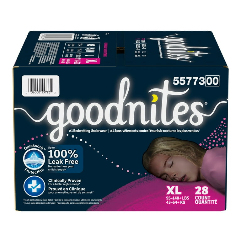 Goodnites Bedwetting Underwear for Girls, XL (95-140+ lbs