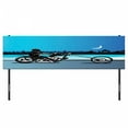 thumbnail image 3 of Motorcycle Headboard, Art with Chopper Motorcycle Biker Riding Starry Night Sky Cityscape Silhouette, Upholstered Decorative Metal Bed Headboard with Memory Foam, King Size, Black Navy, by Ambesonne, 3 of 4
