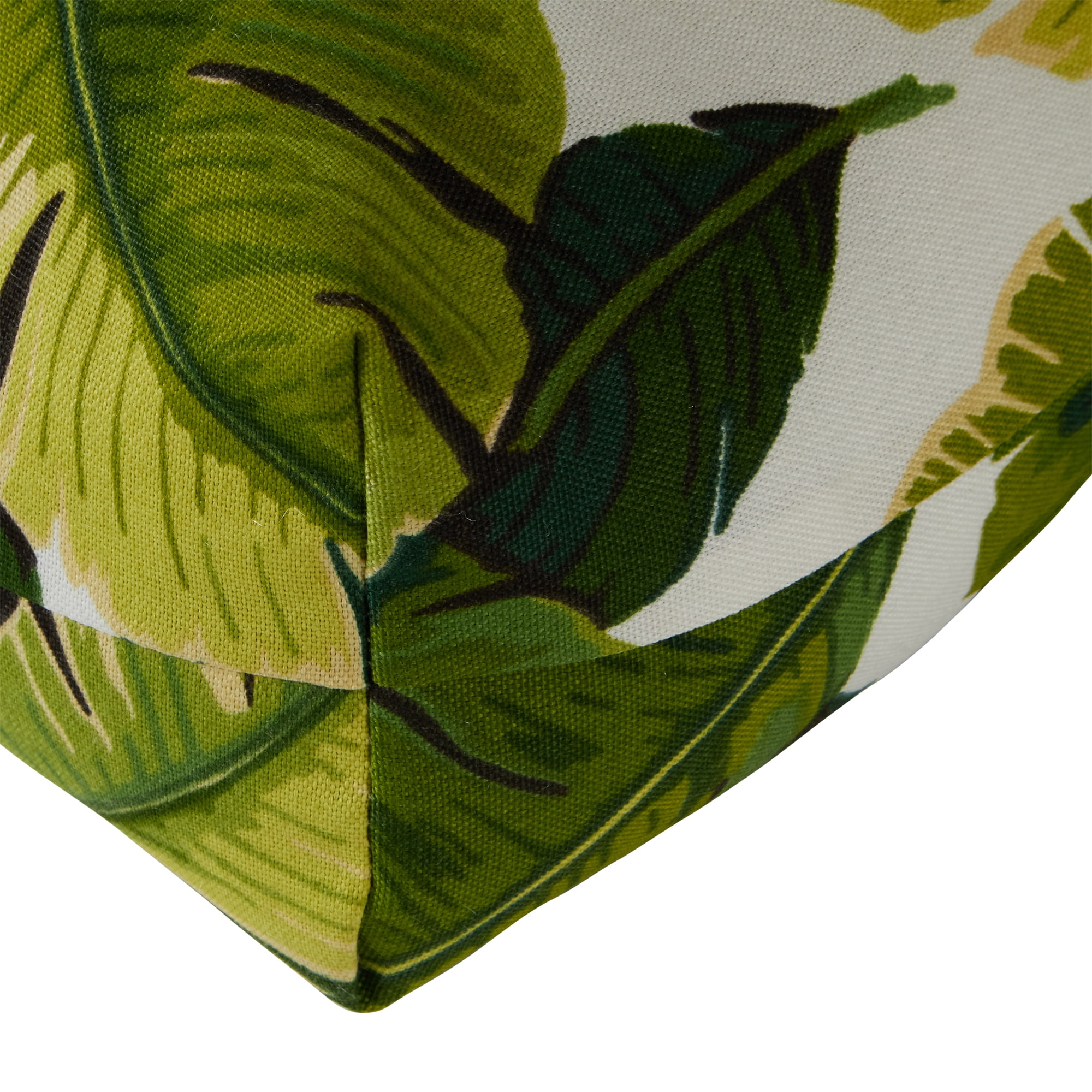 Palm Leaves White Outdoor High Back Chair Cushion (2-pack)
