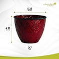 thumbnail image 3 of Robert Allen Diamond 4.125 in. H X 5.25 in. W Metal Planter Sangria, 3 of 9