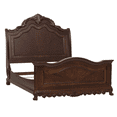 thumbnail image 4 of Formal King Bed 1pc Traditional Bedroom Cherry Finish with Gold Tipping Traditional Style Furntiure, 4 of 4