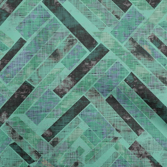 oneOone Cotton Poplin Sea Green Fabric Stripes Sewing Craft Projects Fabric Prints By Yard 42 Inch Wide