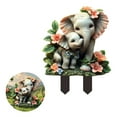 thumbnail image 2 of PATLOLLAV Yard Sign, Mother's Day Elephants Mother And Child Together 2D Acrylic Courtyard Decoration Outdoor Potted Plants Ground Insertion, 2 of 8