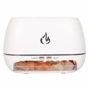 Big Sale! Beppter Household Humidifier,Humidifier,3 In 1 Himalayan Salt Rock Scent Diffuser Salt Rock Lamp for Office, Home Decor, Yoga, Hand Carved, Real Wood Base White,1*Humidifier+1*Data Cable