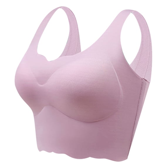 dmqupv Bras for Women Ultra Thin Ice Silk Bra Comfortable Plus Size Seamless Wireless Sports Bra With Removable Pads D Size L