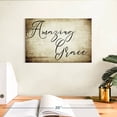 thumbnail image 3 of Elephant Stock Amazing Grace Script Wall Art - Horizontal Canvas Wall Art - Living Room Wall Decor - Inspirational And Typography Canvas - Beige And Brown Decor - 12" x 8", 3 of 8