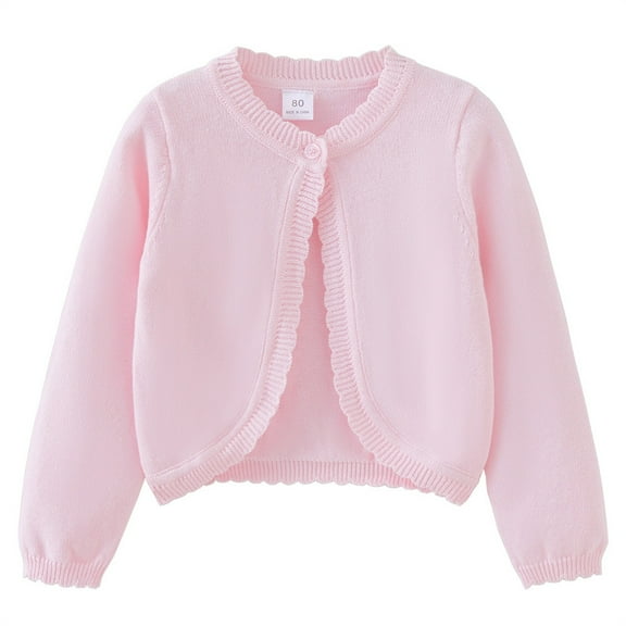 XXWXYD Girls Toddler Baby Boler𝗈 Cardigan Long Sleeve Knitted Shru𝑔 Button Closure Lace Cropped Sweater Cotton Shawl Outerwear Soft Cozy Cable Knit Open Front