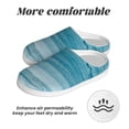 thumbnail image 6 of Balery Teal Turquoise Fluid Stripes Pattern Women's Fuzzy Memory Foam Slippers Fluffy Winter House Shoes Indoor and Outdoor-46/47, 6 of 7