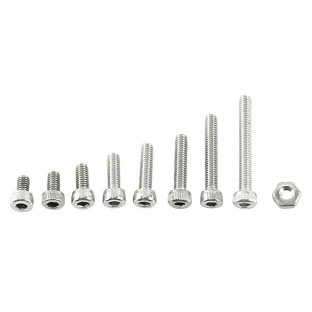

M2.5 A2 Stainless Steel Hex Socket Screws Bolt With Hex Nuts Assortment Fasteners(Cap Head)