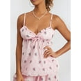 thumbnail image 5 of Biezeib Women’s Two Piece Pajamas Set Sleeveless Deep V Neck Floral Cami Tops and Shorts Set Loungewear, 5 of 6