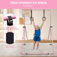 thumbnail image 5 of Multi-Functional Adjustable Height Gymnastic Horizontal Bar,Expandable Gymnastics Bars with Gymnastic Rings, Foldable Steel Structure Training Bar for All Teenagers,Pink, 5 of 7