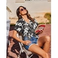 thumbnail image 5 of WQD Women’s Tropical Hawaiian Shirt Floral Print Button Up Short Sleeve Tops Summer Casual Beach Holiday Vacation Blouses Lightweight, 5 of 7