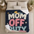 thumbnail image 4 of Mom Off Duty Sleepy Moon Stars Playful Celestial, Playful Celestial Art Scene, Warm Flannel Blanket for Home Library and Reading Nook, Celestial Art Lovers Mother's Day Gift, Celestial Home Decor, 4 of 7