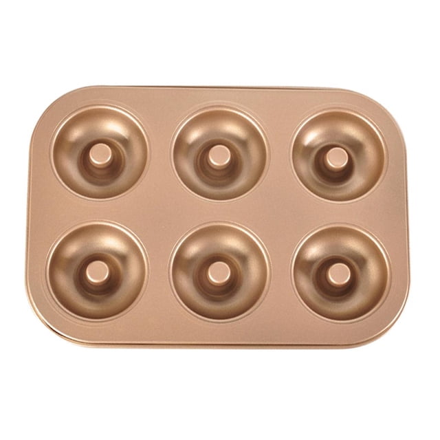 6 Tazas Molde de Rosquilla Molde de Pastelería de Rosquilla Molde de Estaño con Chispas de Chocolate Herramienta para Hornear Acero Al Carbon Baoblaze Molde para hornear donas