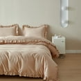 thumbnail image 7 of Simple&Opulence Kids 100% Cotton Duvet Cover with Ruffled Full(78"x 86")- 3 Pieces 1 Comforter Cover 2 Pillowcases - Sand- Organic High End Floral Frill Lightweight Bedding Set, 7 of 7