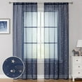 thumbnail image 5 of Aooww Twinkle Star Room Curtains,1 Panels Nursery Sheer Curtains,Rod Pocket Panels Drapes Window Treatment for Bedroom Livingroom-39.37x78.74 in, 5 of 6