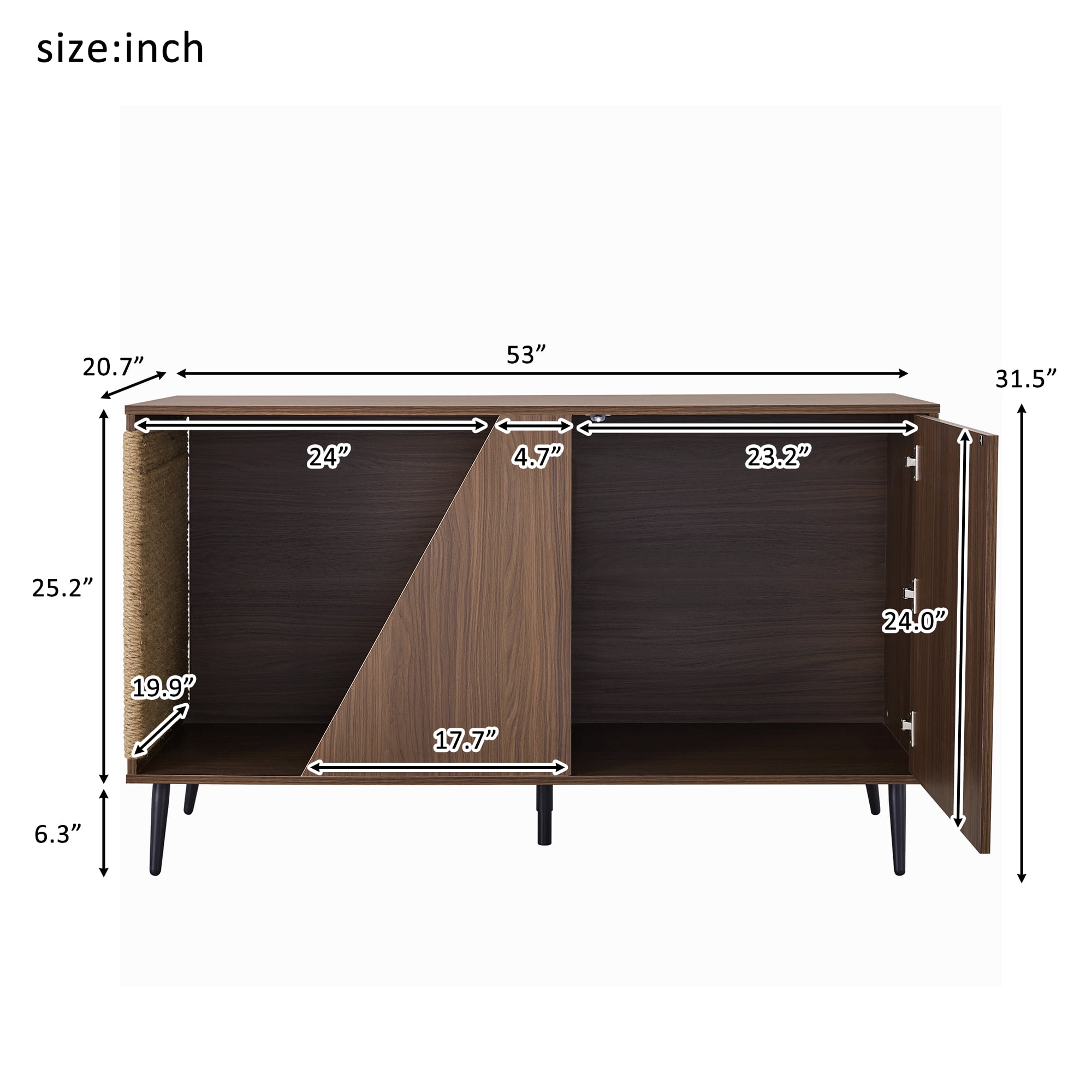 Euroco Wooden Cat House With Storage，Furniture Style