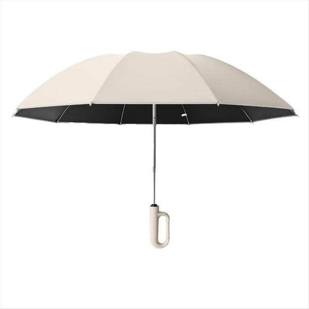 Paraguas Plegable Inverso Completamente Automático con Rayas Reflectantes A Prueba de Viento Paraguas UV para Viajes con Manejar de Mosquetón,A