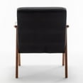 thumbnail image 5 of Mid-Century Accent Chair, Indoor Lounge Chair with Solid Wood Frame and Extra-Thick Backrest, Retro Reading Chair for Bedroom, Reading Room, Living Room, 5 of 5
