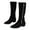 Black, variant on Fesfesfes Wide Calf Boots For Women Mid Heel Knee Boots Leopard Print Boots Side Zipper Fashion Casual Ladies Boots US:5.5(36)