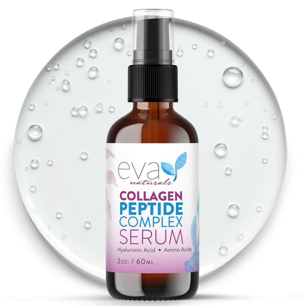 Sérum Facial Eva Naturals 2 oz con Péptidos y Ácido Hialurónico para Anti-envejecimiento y Reducción