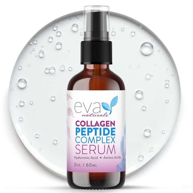 Sérum Facial Eva Naturals 2 oz con Péptidos y Ácido Hialurónico para Anti-envejecimiento y Reducción