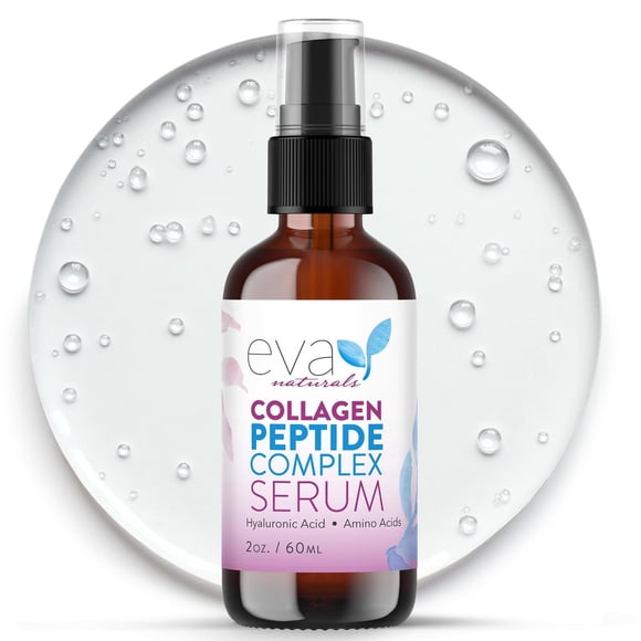 Sérum Facial Eva Naturals 2 oz con Péptidos y Ácido Hialurónico para Anti-envejecimiento y Reducción