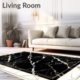 thumbnail image 2 of Ultra Soft Area Rug, Stylish Black Gold Marble Door Mat Area Rug, Non Slip, Stain Resistant, Washable Area Rugs for Living Room, Bedroom(Black, 8X10), 2 of 8
