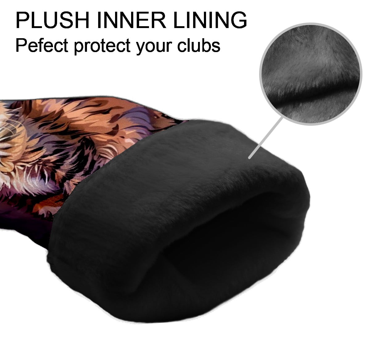 Golf Club Covers, Cat Premium PU Leather Driver Hybrid Putter Head Covers with Velvet Lining, Waterproof Golf Gifts for Men Women