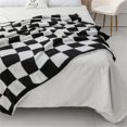 thumbnail image 2 of LAICAIW Checkered Throw Blanket，Checkered Blanket Throw Cute，Throw Blankets Checkerboard Grid Chessboard Gingham Warmer Comfort Plush Reversible Microfiber Cozy Decor for Home Bed Couch (Black, 28, 2 of 7