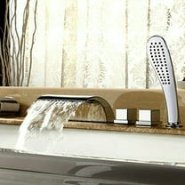MPF03 Deck-Mount Bathtub Waterfall Faucet Shower Handle Polished Chrome