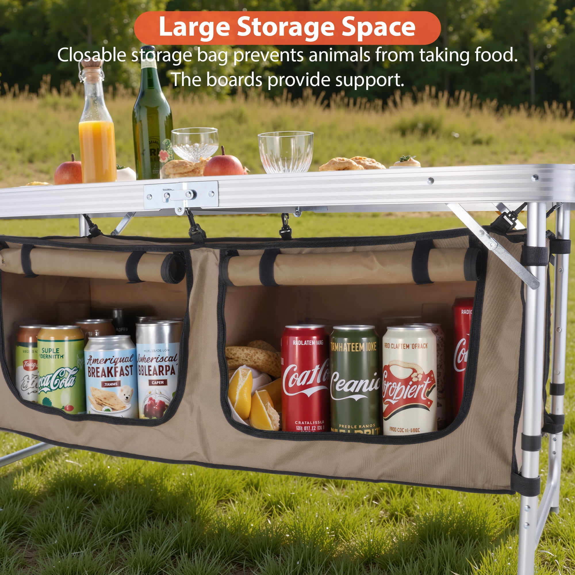 VECUKTY Portable Folding Camping Table Set with Storage VECUKTY Portable Folding Camping Table Set with Storage