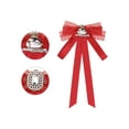 thumbnail image 3 of INSPIRE CHIC Women's Long Webbing with Lace Trim Rhinestone Bow Brooch Red One Size, 3 of 5
