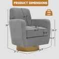thumbnail image 2 of 360° Swivel Armchair - Cotton Linen Fabric, Grey, Ergonomic Design for Living Room/Bedroom. Comfortable, Modern Indoor Home Seating. 27.3" Wide., 2 of 17