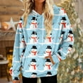 thumbnail image 6 of Hoodies for Women Oversized Winter Plush Cute Sweatshirts Pullover Trendy Fall Winter Clothes with Christmas Print for Comfortable Seasonal Wear,Blue,XL, 6 of 6