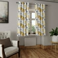 thumbnail image 2 of Ambesonne Botanical Grommet Curtain, Autumn Vibe Floral Art, 50"x60", Mustard White Black, 2 of 5