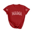 thumbnail image 1 of Camiseta Penkiiy Mama Mujer Manga Corta Tops Tees Gráficas Trendy Camiseta Casual Mom L Rojo, 1 of 4