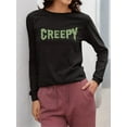 thumbnail image 2 of Creepy Dripping Font Halloween Graphic - Women's Long Sleeve, 2 of 4
