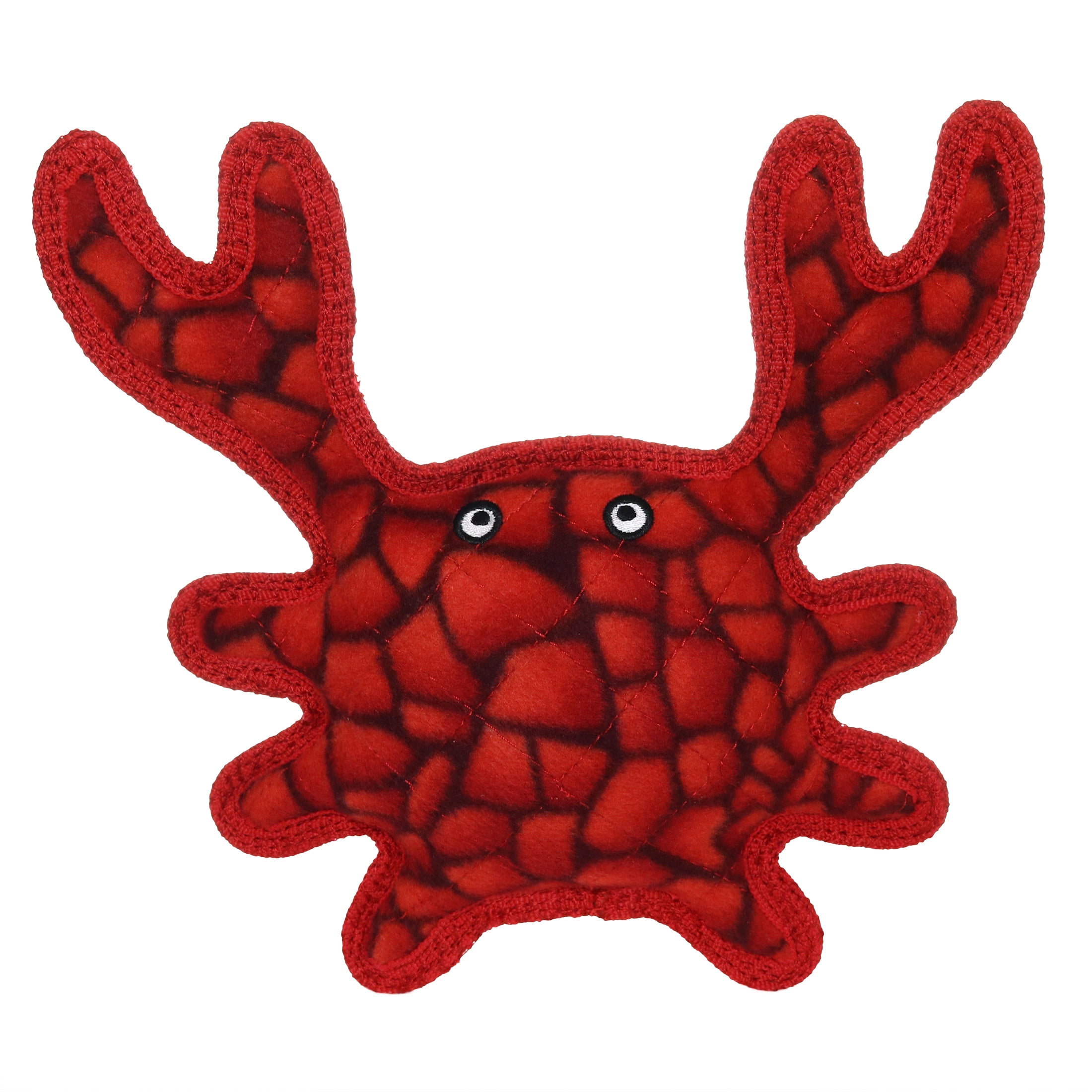 (2 pack) Tuffy Medium Crab Red Durable Plush Dog Toy
