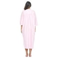 thumbnail image 4 of Casual Nights Women's Zip Front Woven House Dress | 3/4 Sleeves Housecoat Long Duster Lounger, 4 of 5