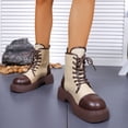 thumbnail image 4 of OKBOP Women's Hiking Boots Round Toe Lace-Up Slip-Resistant Chunky Heel Brown Stylish Women's Boots Sizes 42, 4 of 5